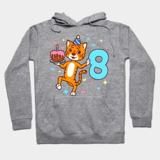 I am 8 with tiger - boy birthday 8 years old Hoodie